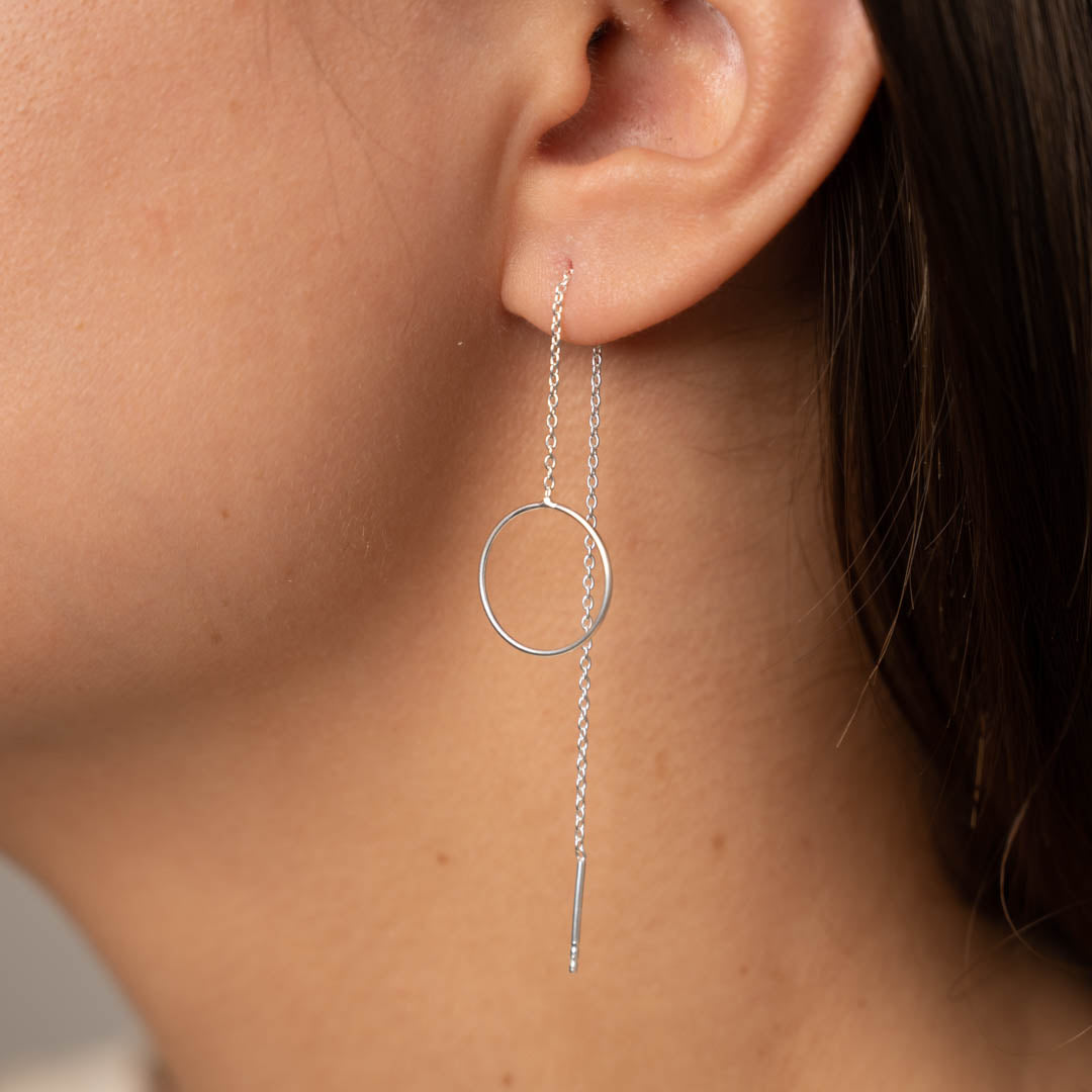 Circular Thread Earrings - Extended Dangle Earrings