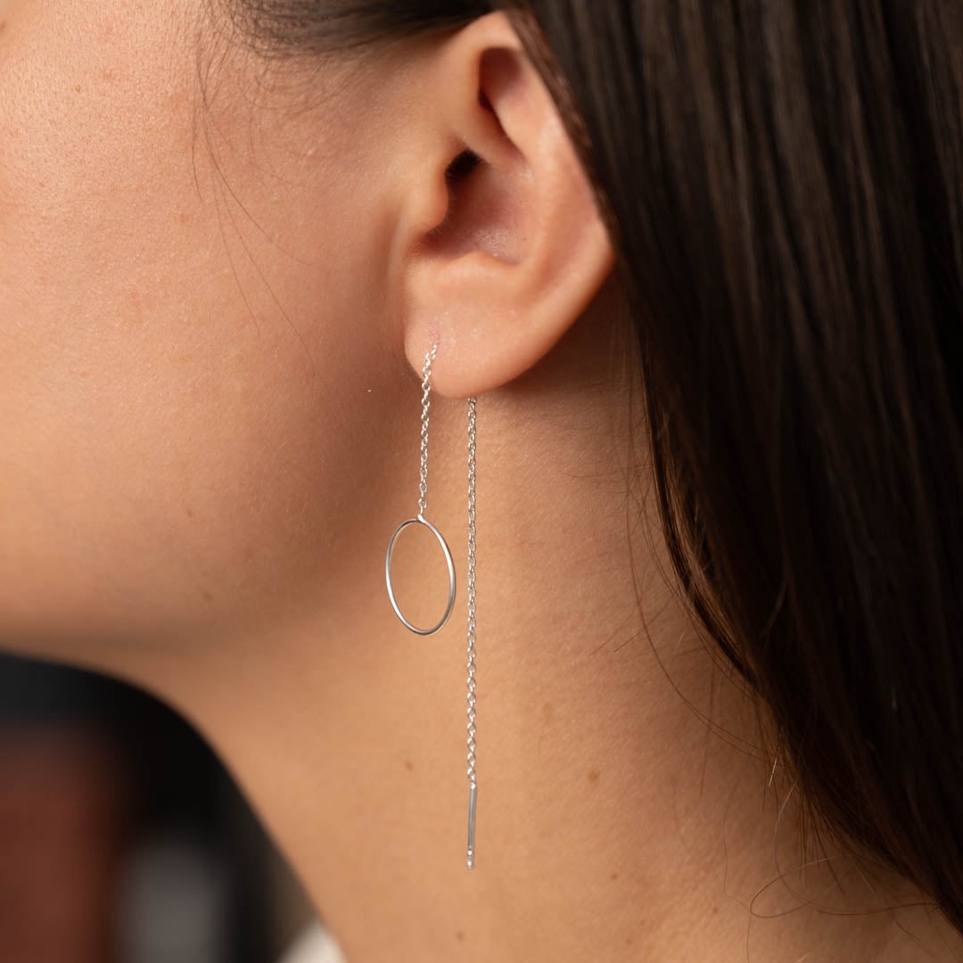 Circular Thread Earrings - Extended Dangle Earrings