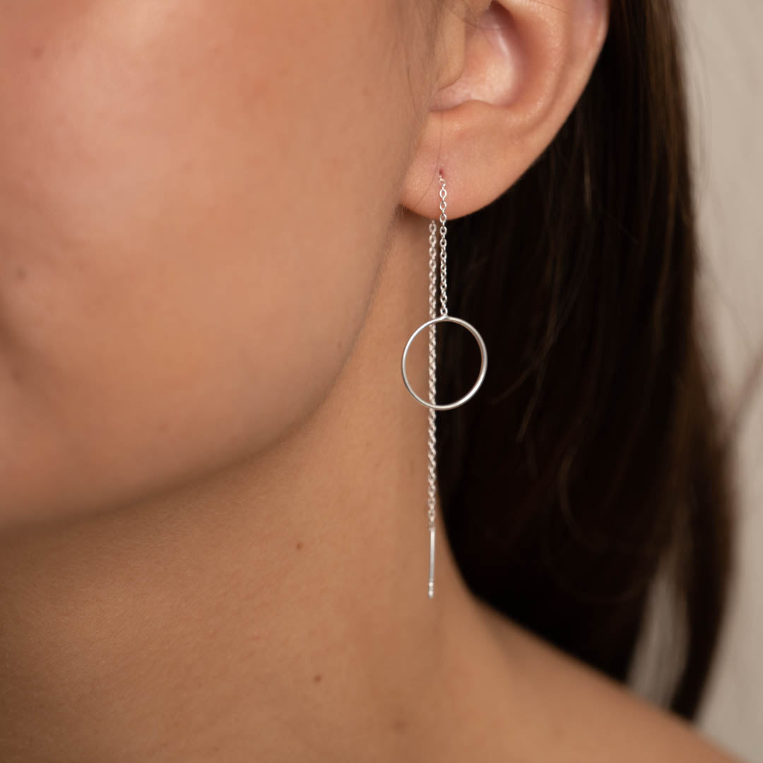 Circular Thread Earrings - Extended Dangle Earrings