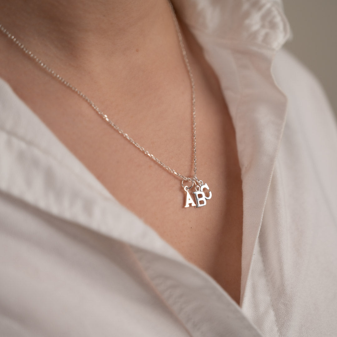 Nadia - Letter Pendant in Silver