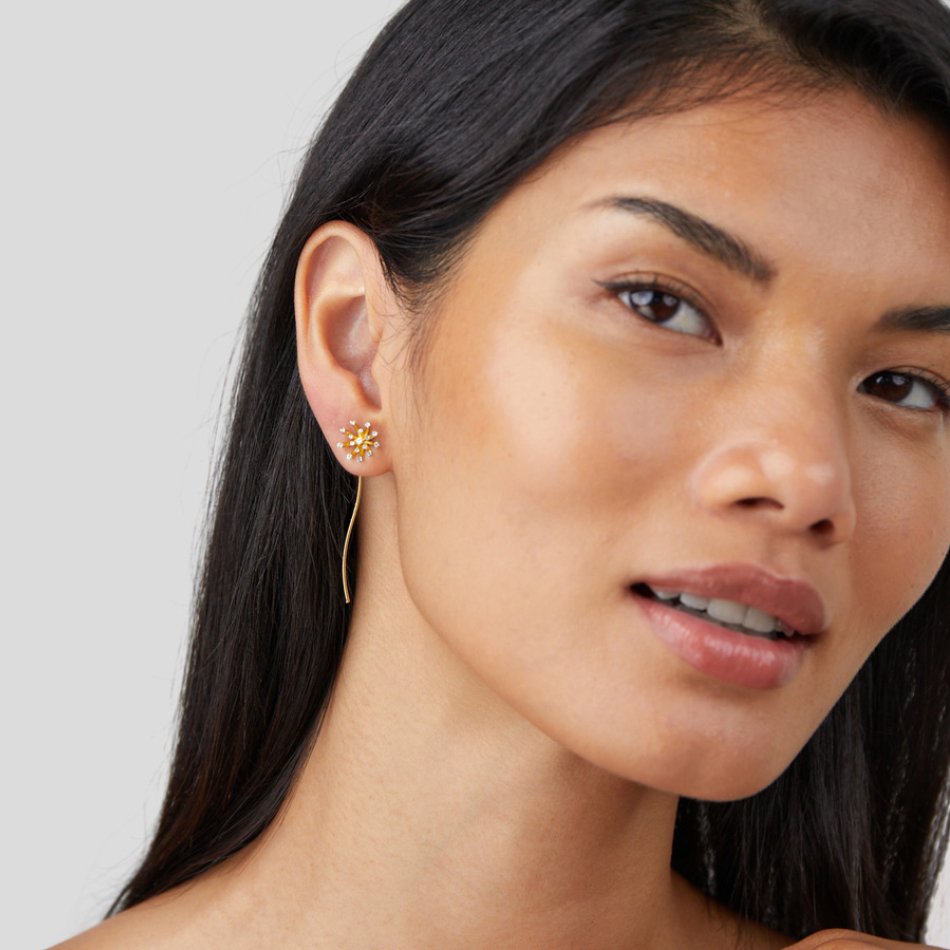Wish for Something Dandelion 18K gold earrings
