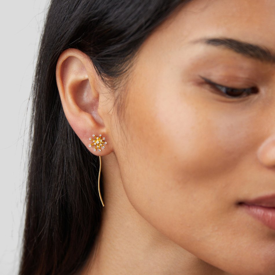 Wish for Something Dandelion 18K gold earrings