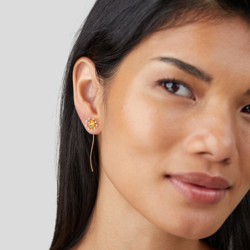 Wish for Something Dandelion 18K gold earrings
