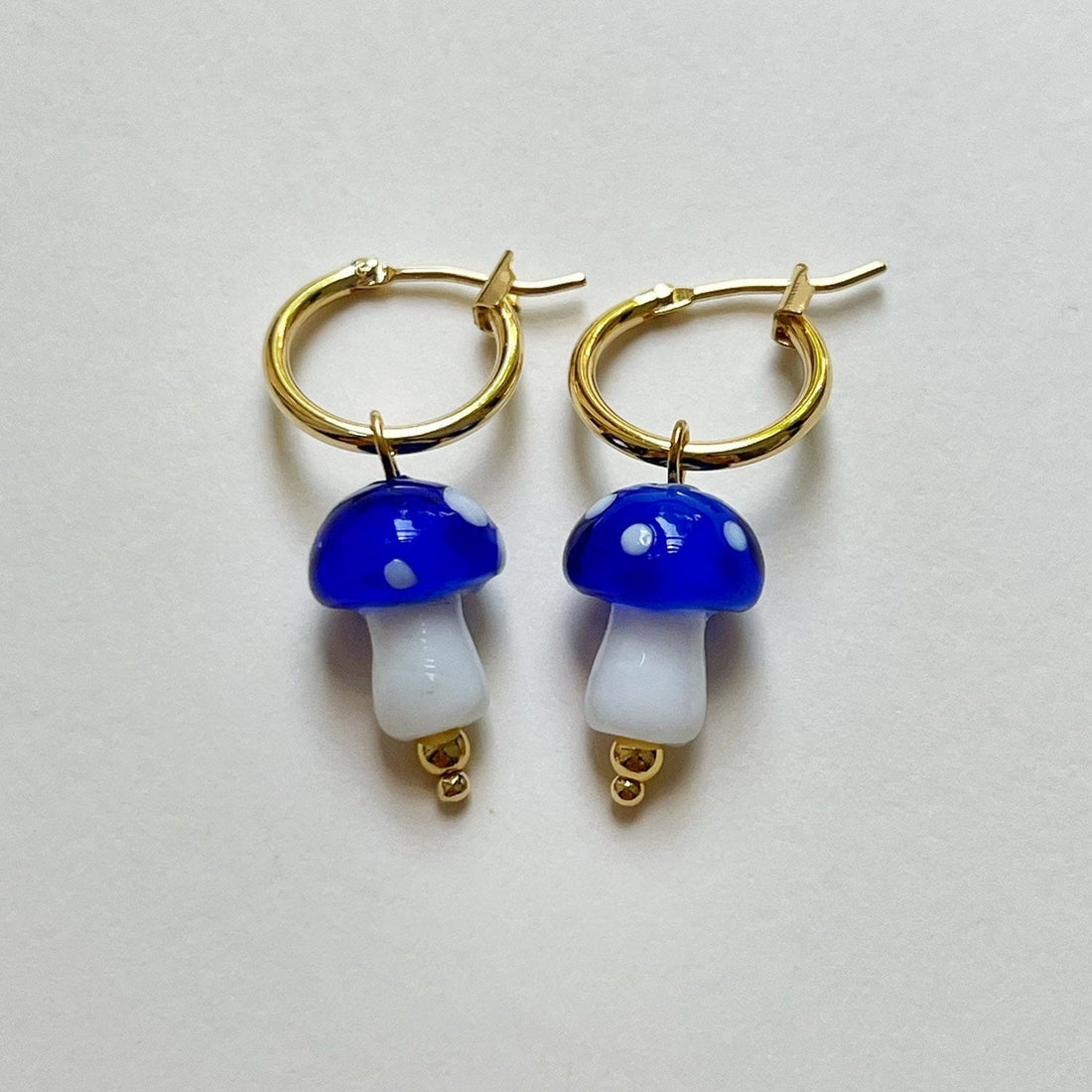Kira - Hoop Earring with Blue Mushrooms
