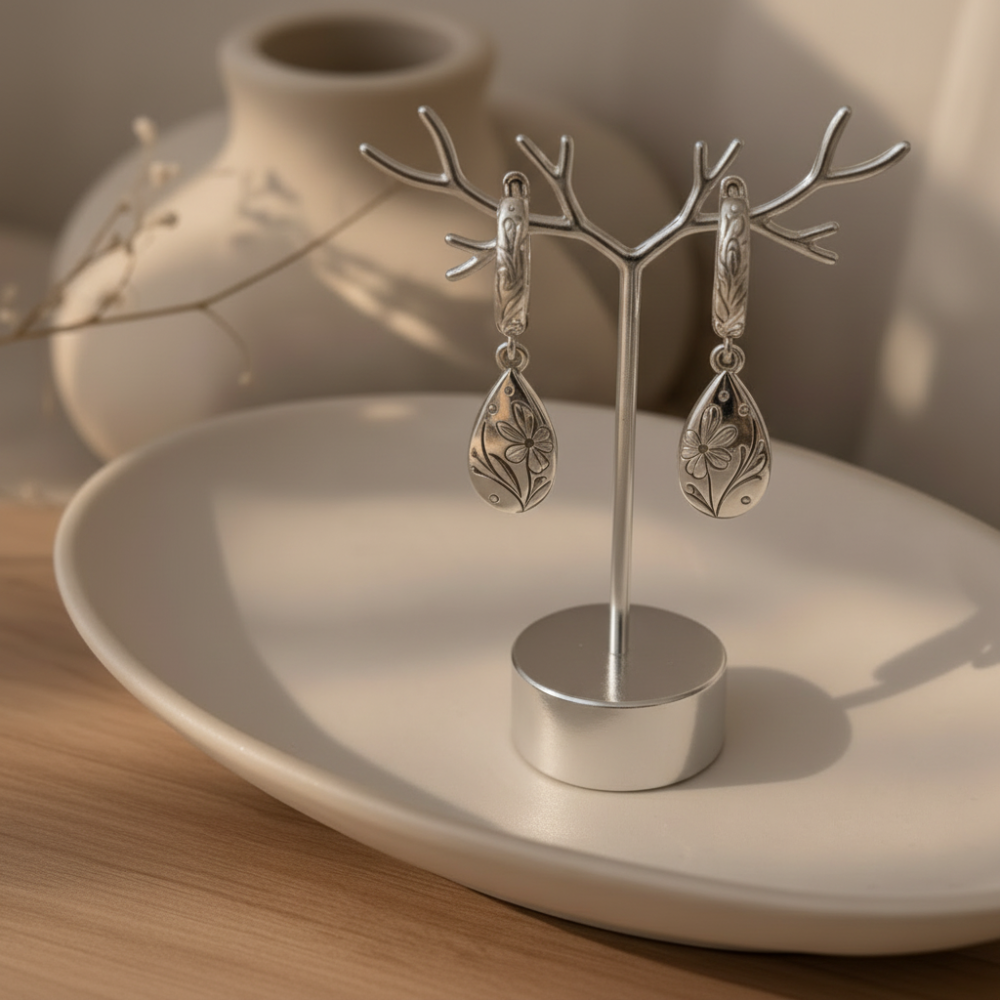 Silver Stainless Steel Earrings