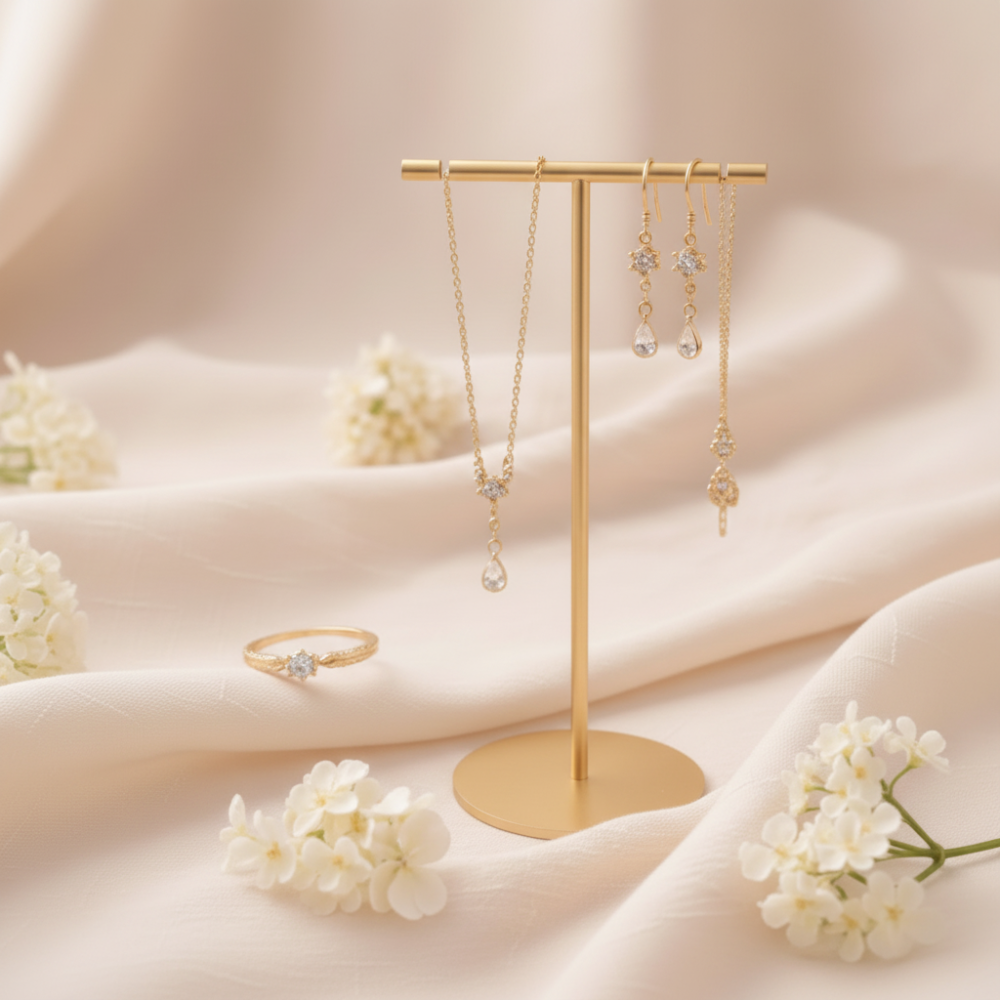 Gold Stainless Steel Jewelry Set