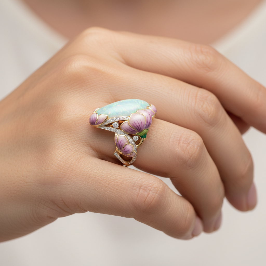 Lexa – Enamel Ring with Drop Effect