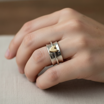Lanie – Vintage Ring Heart in Silver