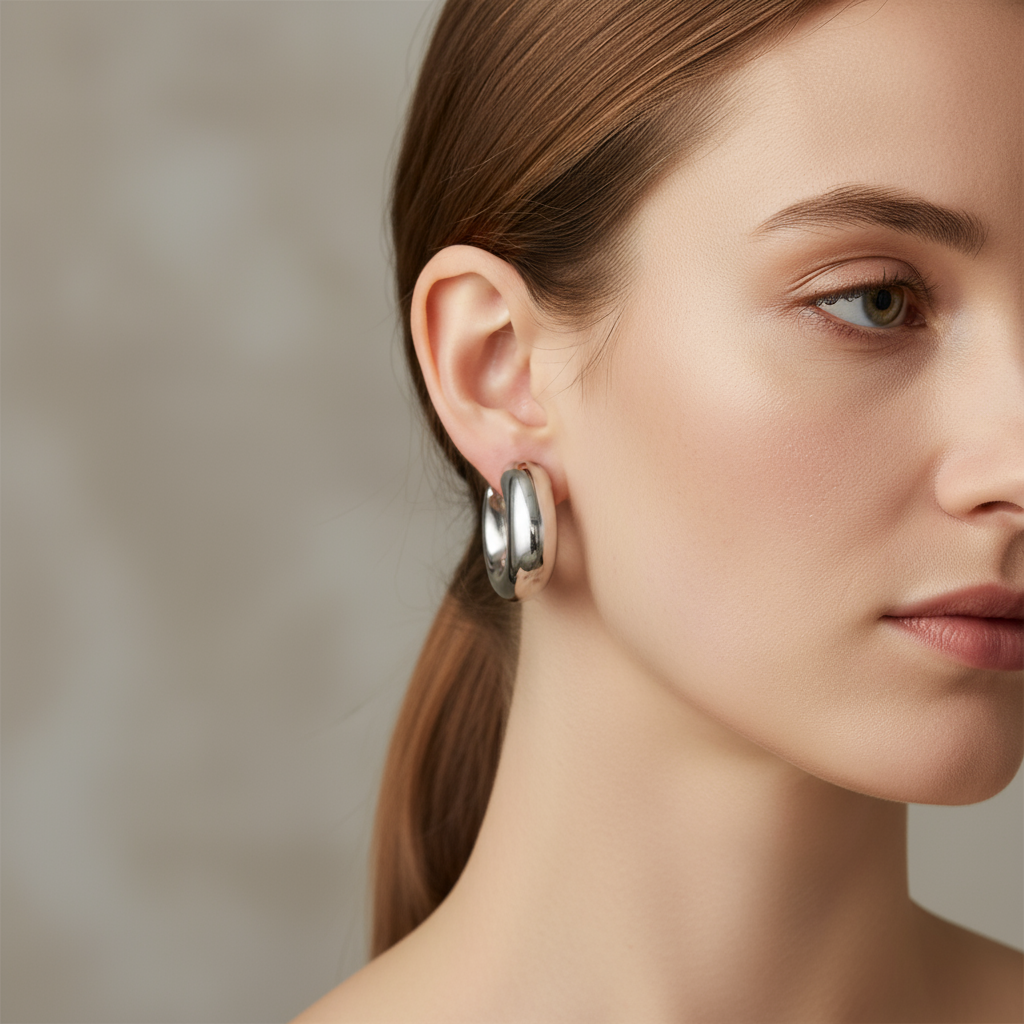 Amandine – Thick Hoops Crafted from Stainless Steel