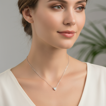 Juliet – Heart Necklace crafted from 925 Silver with Diamond