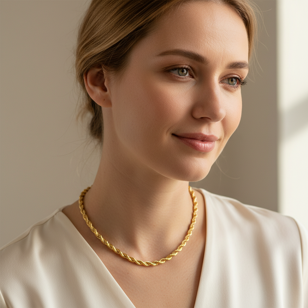 Isla – Wavy Chain Necklace with Twisted Effect