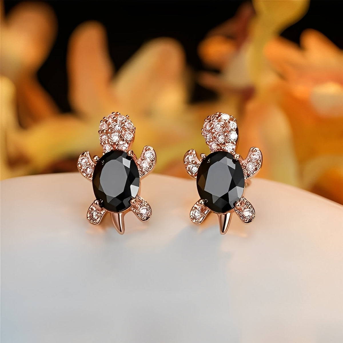 Talia – Earrings featuring Silver Sea Turtle and Zirconia