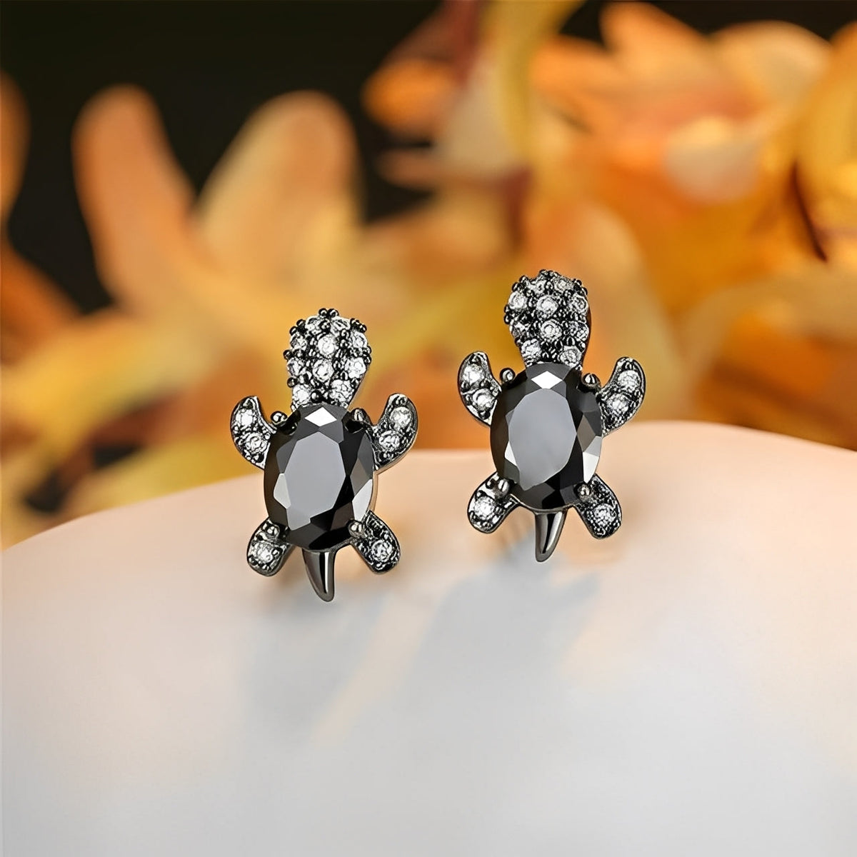 Talia – Earrings featuring Silver Sea Turtle and Zirconia