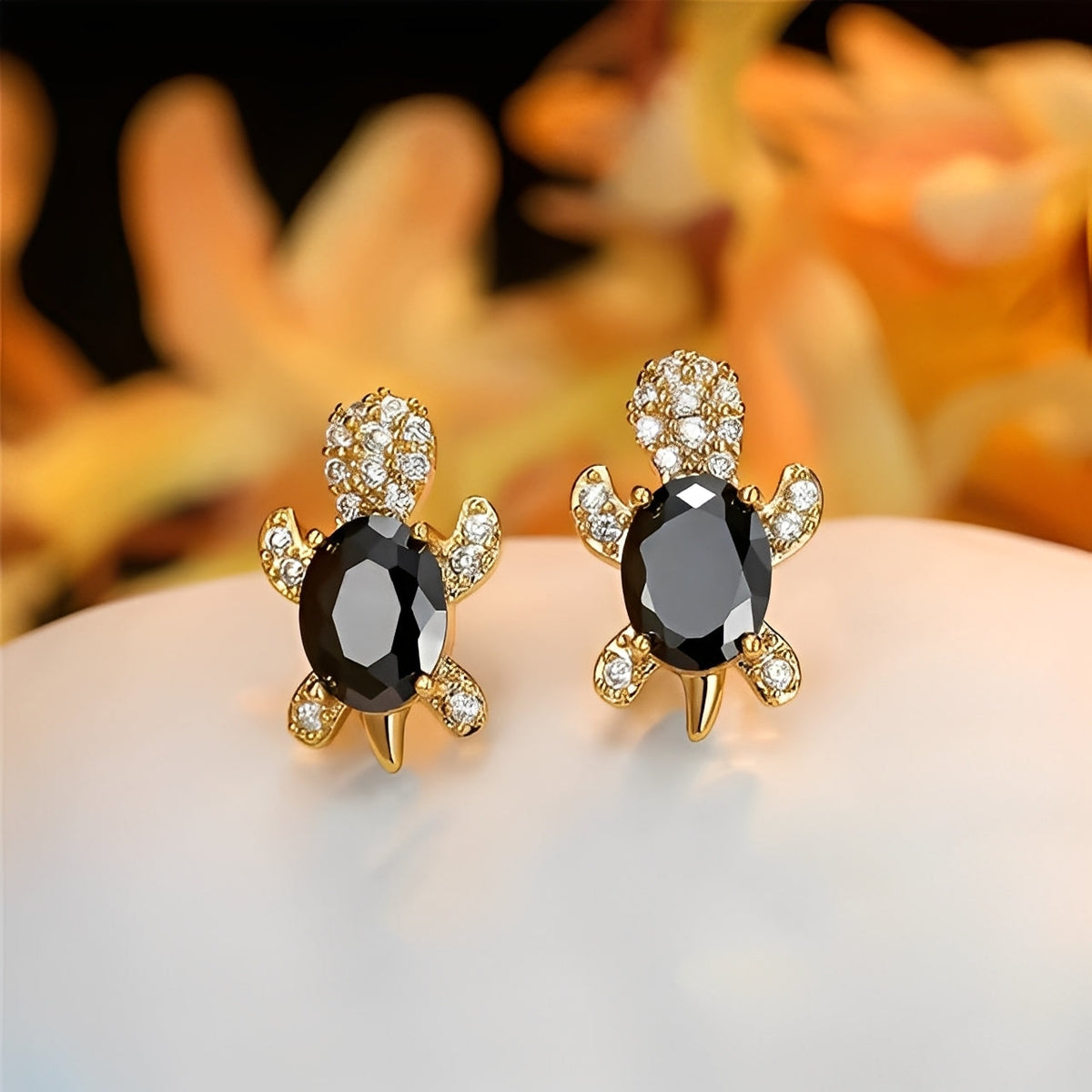 Talia – Earrings featuring Silver Sea Turtle and Zirconia