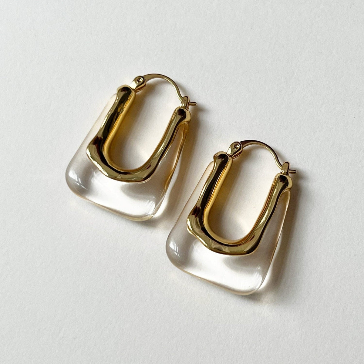 Mia - Clear Rectangular Hoops