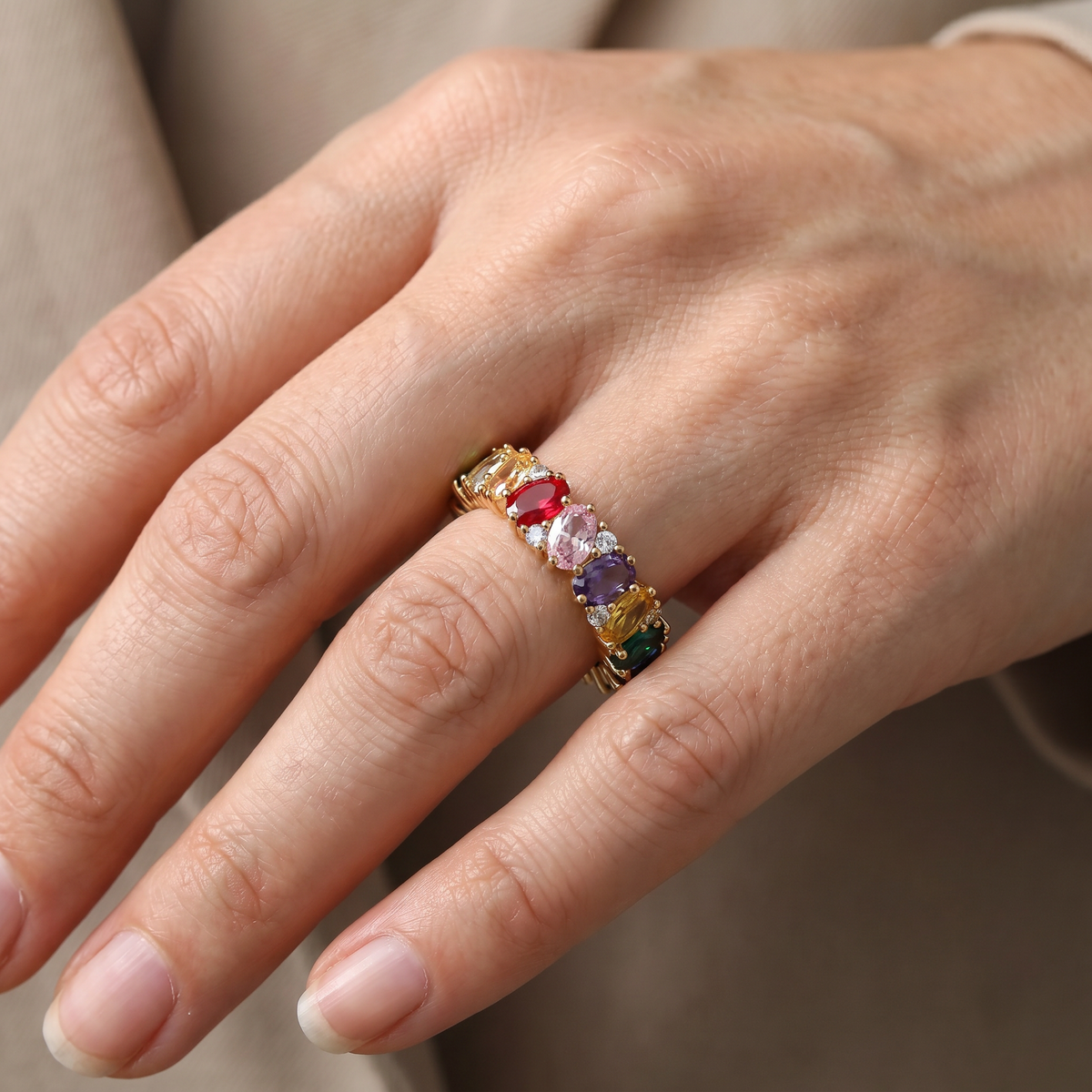 Colette – Rainbow Sparkle Statement Ring