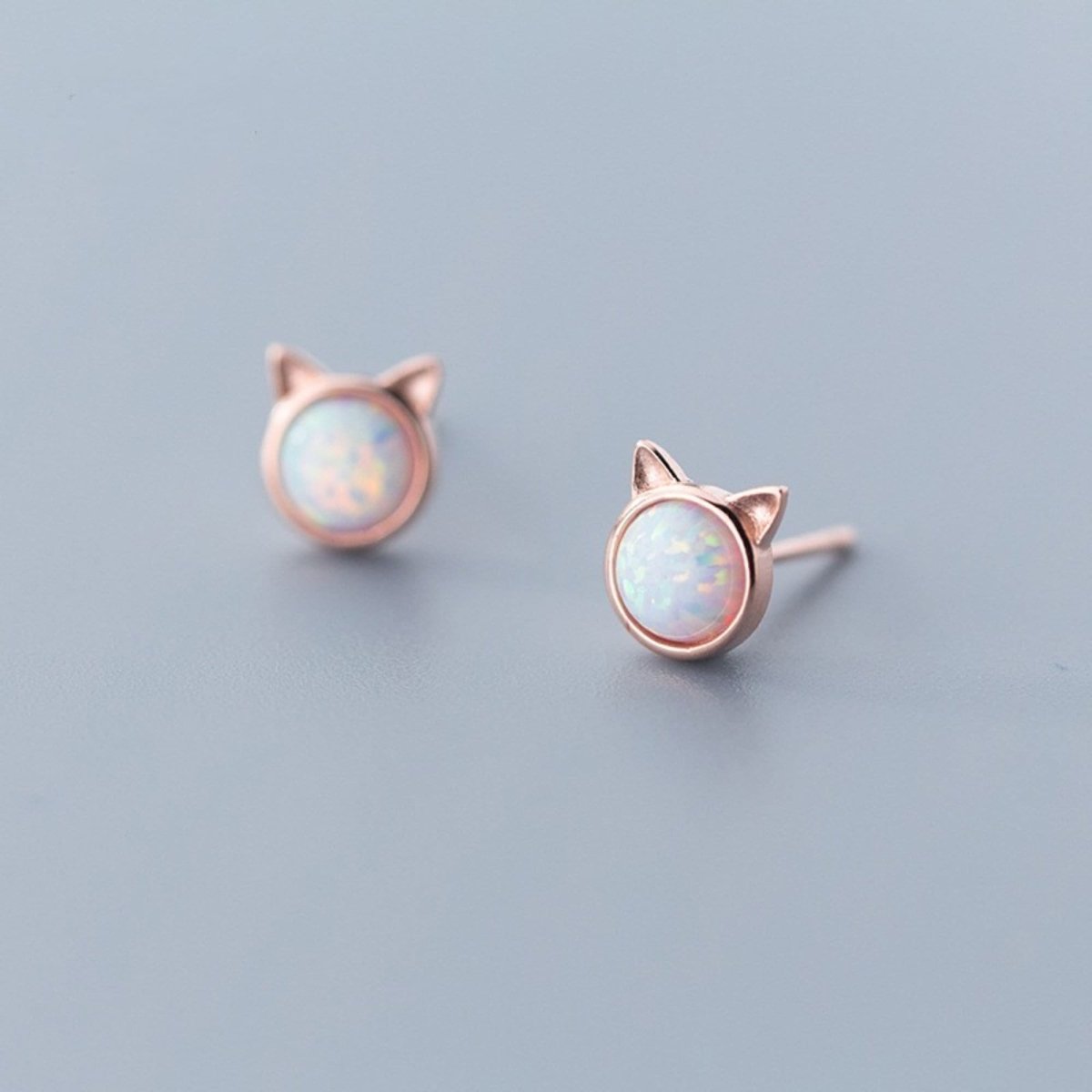 Sepideh - Cat earrings featuring opal stone