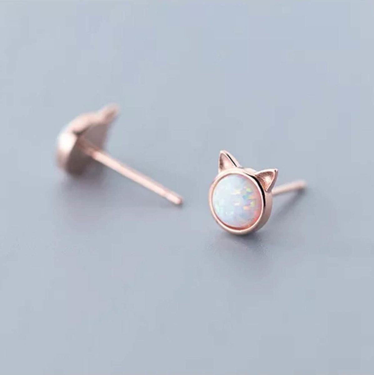 Sepideh - Cat earrings featuring opal stone