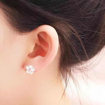 Holly - Silver Cherry Blossom Studs