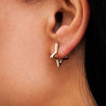 Star Huggie Earrings - Star Hoop