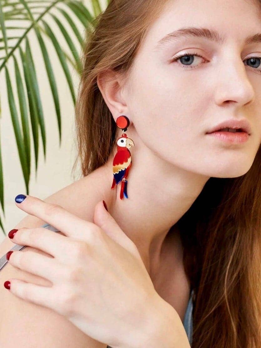 Yeganeh - Parrot earrings created from environmentally friendly acrylic