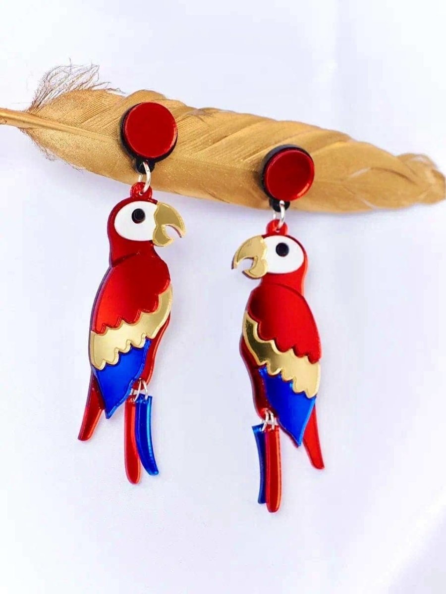 Yeganeh - Parrot earrings created from environmentally friendly acrylic