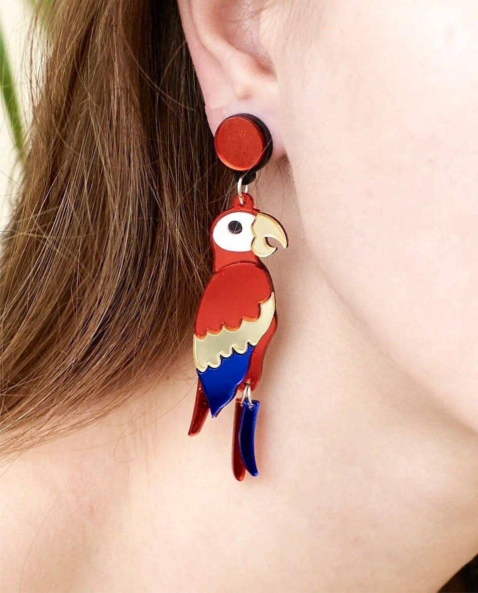 Yeganeh - Parrot earrings created from environmentally friendly acrylic
