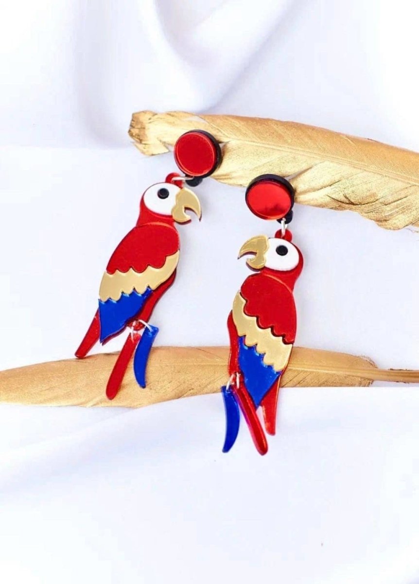 Yeganeh - Parrot earrings created from environmentally friendly acrylic