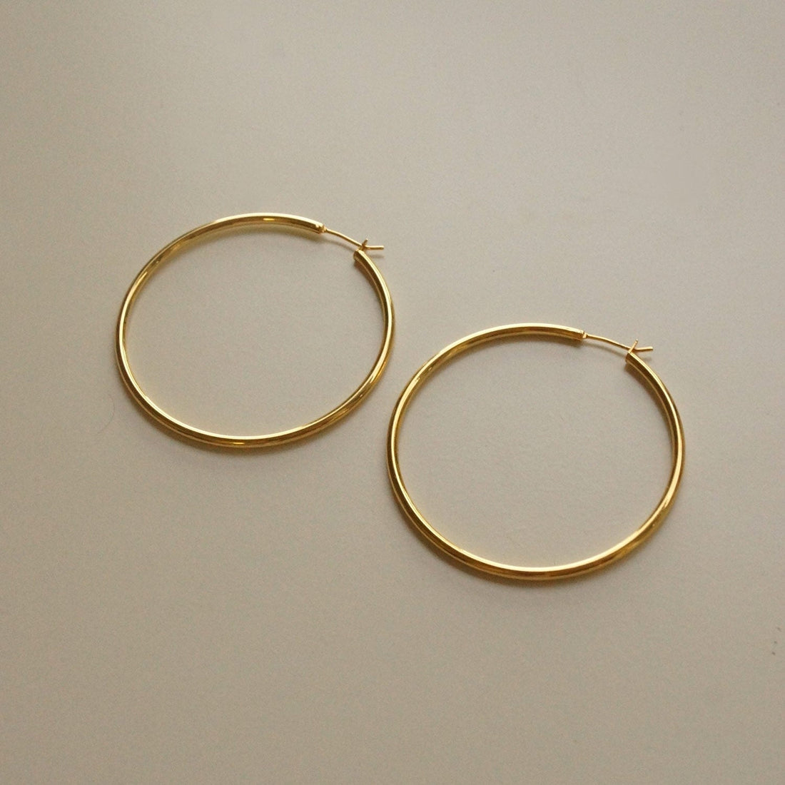 Bella - Large Slim Gold Hoop Earrings