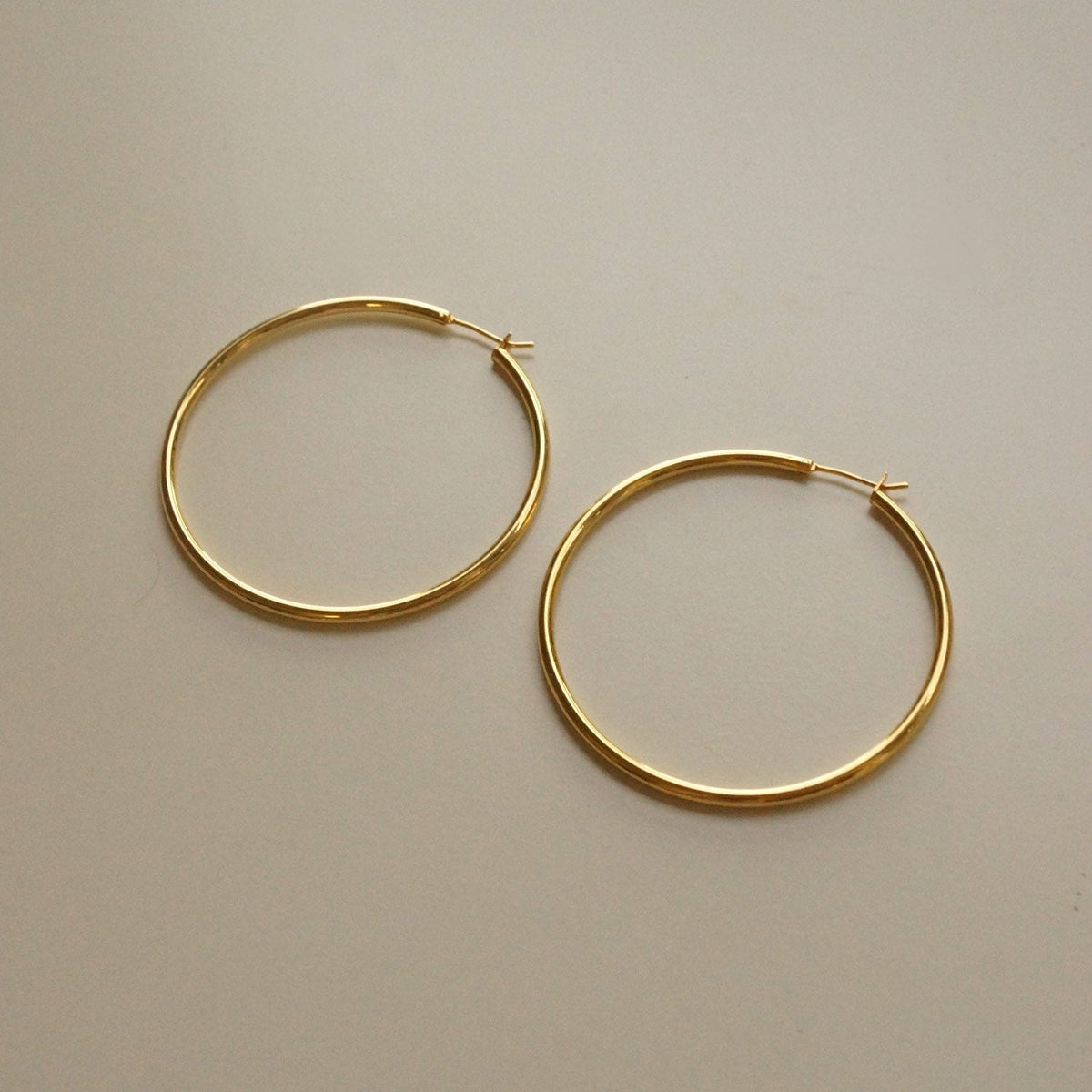 Bella - Large Slim Gold Hoop Earrings