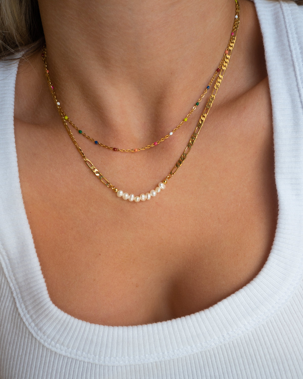 Alba - Choker in Rainbow and Gold
