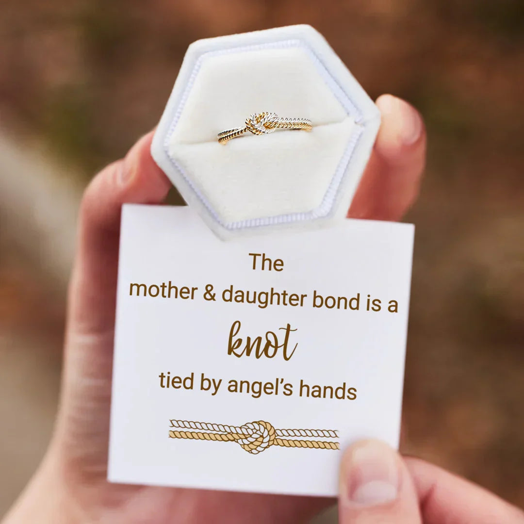 Mother & Daughter Connection Ring - Ring with 2 Strands and Knot